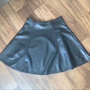 Faux leather circle skirt